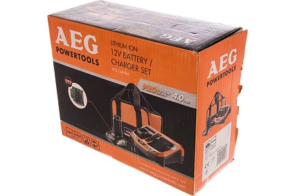 Аккумулятор L1240 (12 В; 4.0 А*ч; Li-ion) + зарядное устройство BLK1218 + сумка AEG SETL1240BLK 4932451628