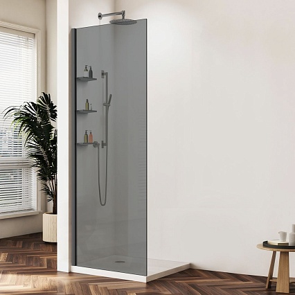 Душевая перегородка Vincea Walk-In VSW-1HWS900CGGM 90x200 вороненая сталь, тонированное