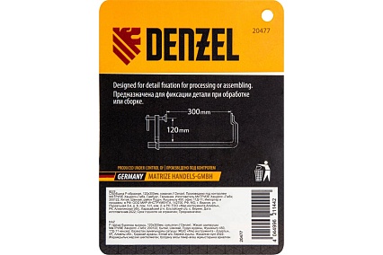 F-образная струбцина Denzel 120x300мм, кованая 20477
