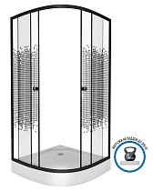 Душевой уголок Niagara NG- 003-14BLACK 80x80 с рисунком, черный
