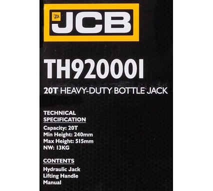Бутылочный домкрат JCB 20 т, TH920001(58019) JCB-TH920001(58019)