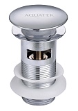 Донный клапан Aquatek AQ6001CR с переливом, Click-clack, хром