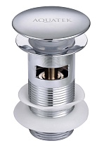 Донный клапан Aquatek AQ6001CR с переливом, Click-clack, хром