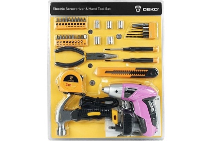 Аккумуляторная отвертка Deko DKS4 и набор 36 Tools Kit 063-4109
