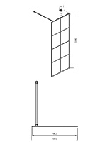 Душевая перегородка Ambassador Walk-In 70x200 15031243 профиль черный