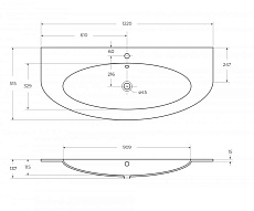 Раковина Cezares Eden 122 см 82368 стеклянная