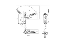Вертикальная защелка со стопорной рукояткой KUKAMET макс.усилие 224 кг 351-3-L
