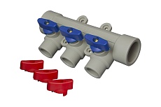 Коллектор TEBO PPR, 25x20, 3 выхода, серый 031091252