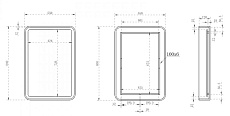 Зеркало Abber Kristall 55 см с подсветкой, темный оникс AT6701Onyx