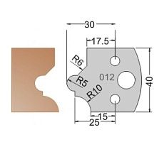 Нож мультисистема HSS галтель R5 и фаска барокко 40x20x4 мм Dimar 3301240