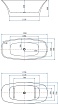 Акриловая ванна Aquanet Family Smart 170x78 см, 88778-GW-MB белый/черный матовый