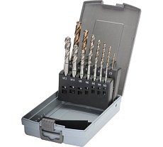 Набор машинных метчиков RUKO HSS-Co5 35 град.M3-M12 со сверлами 245052RO