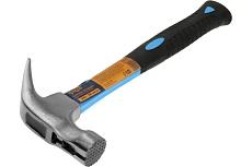 Молоток-гвоздодер Тундра боек с магнитом, фибергласовая 2К рукоятка, 500 г 882011