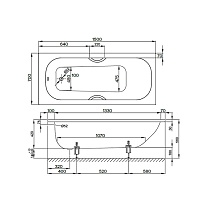 Стальная ванна Bette Form 2941-000 AD PLUS 150x70 BetteGlasur® Plus см с шумоизоляцией