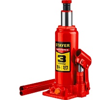 Бутылочный гидравлический домкрат Stayer Red Force 3 т, 194-372 мм 43160-3_z01