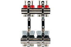 Коллекторная группа PROFACTOR латунь, с расходомерами 1х4 вых 3/4 ЕК PF MB 800.4