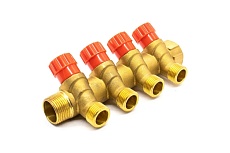 Коллектор с регулирующими вентилями Damento Clima под 45, 3/4&quot;x1/2&quot;, на 4 выхода 016248