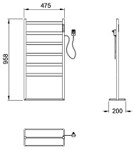 Полотенцесушитель электрический Wonzon&Woghand Essen WW-A406-MB черный матовый