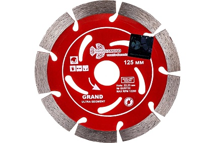 Диск алмазный отрезной Сегментный Grand hot press (125х22.23 мм) TRIO-DIAMOND GUS722