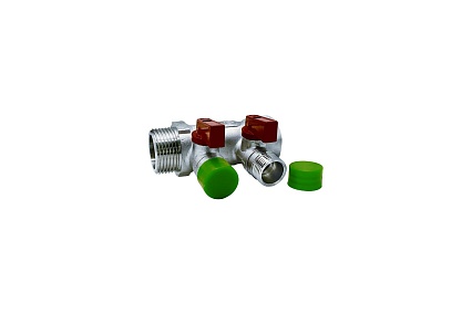 Коллектор с отсекающими шаровыми кранами EUROS 3 выхода 3/4" x 1/2" EU.ST3042135 3x34x12