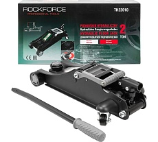 Домкрат подкатной гидравлический 2 т низкопрофильный с резиновой накладкой и лотком 2т (h min 100мм, h max 350мм) в коробке Rockforce RF-TH22010(48277)