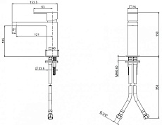 Смеситель для раковины Cezares UNIKA-LSM1-NOP-W0 черный матовый