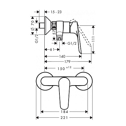 Душевой набор Hansgrohe Logis E SetLogisE70B (71177000+71610000+26532400)