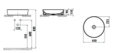 Раковина Creavit Ultra UL145-00CB00E-0000 45 см белый глянцевый