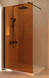 Душевая перегородка Vincea Walk-In VSW-1H100GSB 100x200 черный матовый, янтарь