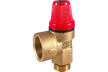Клапан предохранительный STI мембранный ГШ 3/4"х1/2" латунный, угловой (3 бар) D120-00878