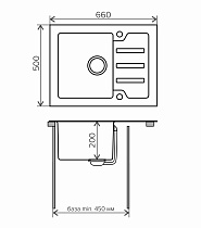 Кухонная мойка Tolero Ceramic Glass TG-660 W 66 см белый