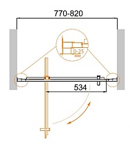 Душевая дверь Cezares MOLVENO-BA-1-80-C-Cr-IV 80x190 прозрачная