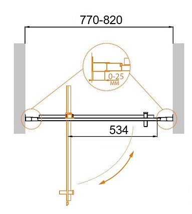 Душевая дверь Cezares MOLVENO-BA-1-80-C-Cr-IV 80x190 прозрачная