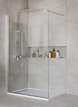 Душевая перегородка Belbagno KRAFT-L-1-120-C-Cr 120x195 прозрачная, хром