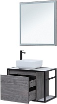 Мебель для ванной Aquanet Nova Lite Loft 75 см со столешницей, чаша слева, дуб рошелье