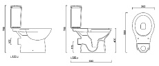 Унитаз-компакт Gural Vit Carmina Slim CA48KLZ00&CA09RZV00 с микролифтом