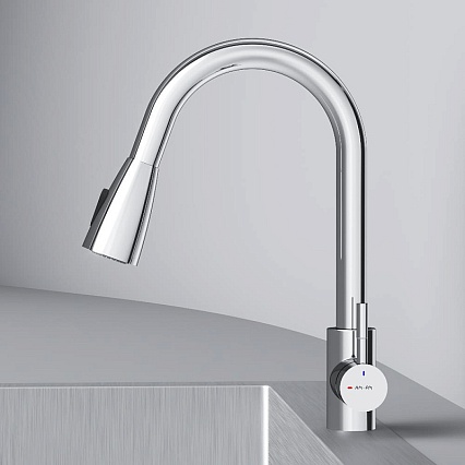 Смеситель для кухни Am.Pm X-Joy S F85B07500 выдвижной излив, хром
