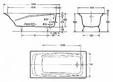 Чугунная ванна Jacob Delafon Repos 180x85см E2904-S-00 без антискользящего покрытия