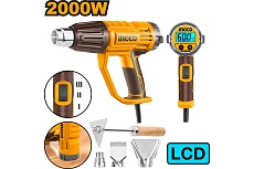 Строительный фен Ingco INDUSTRIAL 2000 Вт, ЖК-дисплей HG200058