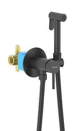 Смеситель Aquatek Европа AQ1021MB с гигиеническим душем, черный матовый Смеситель Aquatek Европа AQ1021MB с гигиеническим душем, черный матовый