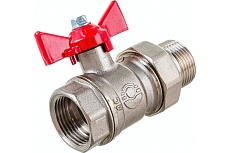 Шаровой кран для воды Valfex OPTIMA американка 3/4&quot; ВР/НР бабочка, никелированная латунь VF.227.NLB1.034.Bir