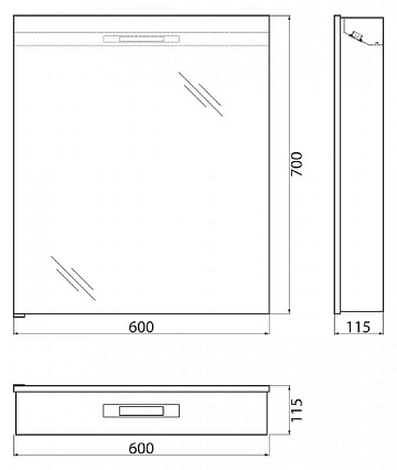 Зеркальный шкаф BelBagno SPC-1A-DL-BL-600 60 см