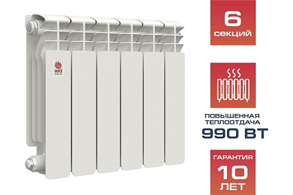 Биметаллический радиатор Невинномысский радиаторный завод ПРОФИ 350/100 6 секций 1001606
