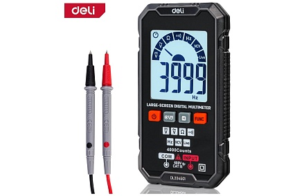 Многофункциональный цифровой мультиметр Deli DL334501 (напряжение 0.06-600 В, сила тока 0.006-0.6 А, сопротивление 40 МОм) 134671