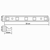 Крючок WasserKRAFT Lippe K-6575, планка 5 крючков