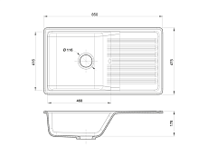 Кухонная мойка GranFest Quarz GF-ZW-73 85 см белый