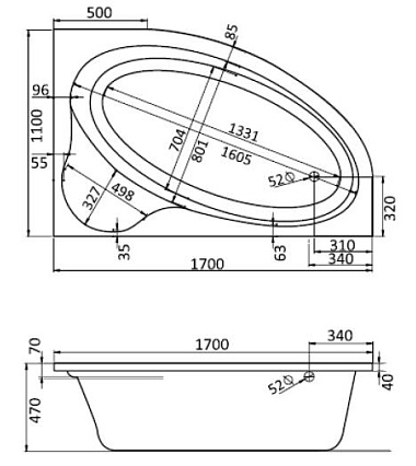 Фронтальная панель Santek Эдера 170x110 R