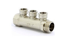Коллектор Tiemme 3 отвода, 1&quot;х1/2&quot;В (никель) 1910077 / 1943N060403
