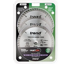 Пильный диск 160 мм три диска в комплекте (48 зубьев) Trend CSB/PT160/3PK