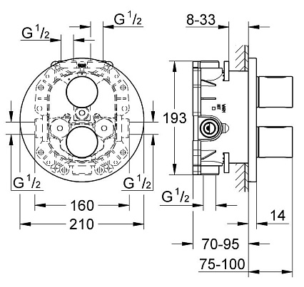 Смеситель для душа Grohe Grohtherm 3000 Cosmopolitan 19467000 термостат